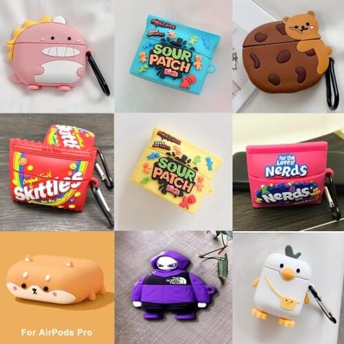 3D Earphone Case For Airpods Pro Case Silicone Bear Dog Rainbow Candy Cartoon Headphone/Earpods Cover For Apple Air pods Pro 3