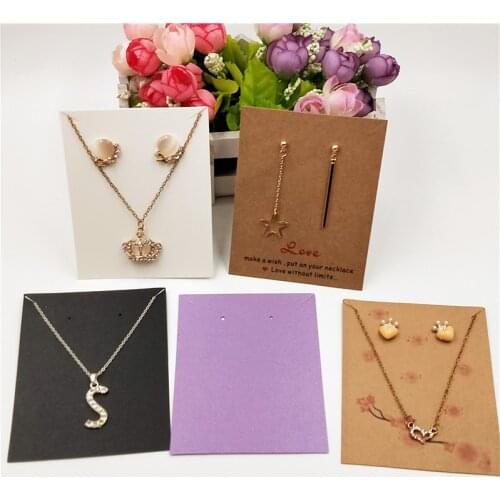 Colorful Handmade Kraft Paper Card Necklace Long Stud Earring Displays Cards and Other Jewelry Accessories Packing Cards 24Pcs