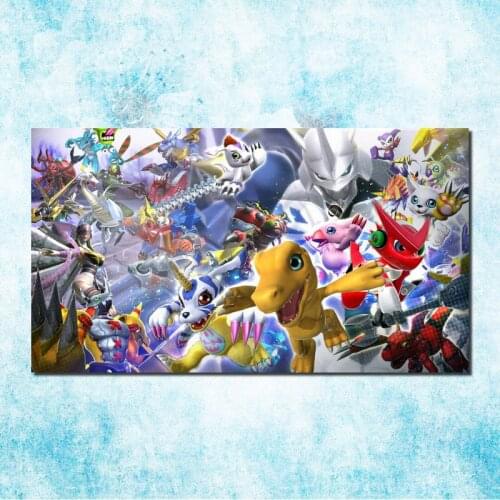 Digimon Adventure Tri Anime Silk Canvas Poster Print 13x24 24x43 nch YagamiTaichi Agumon Pictures For Living Room Decor-2