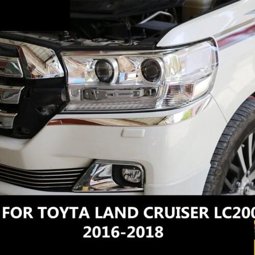 FOR TOYOTA LAND CRUISER LC200 2016-2018 Headlights Eyebrows Eyelids Accessories Front Headlamp Eyebrows Car Styling Accessories