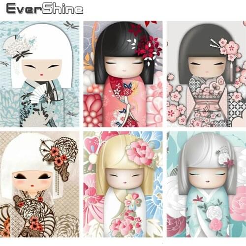 Evershine Full Square Drill 5D DIY Diamond Painting Girl Embroidery Cross Stitch Cartoon Picture Of Rhinestones Home Decor Gift