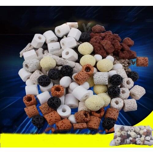 100g /150g Aquarium Fish Tank Filter Media Ceramic Rings Activated Carbon Bio Balls Clear Water with Free Filter Net Bag