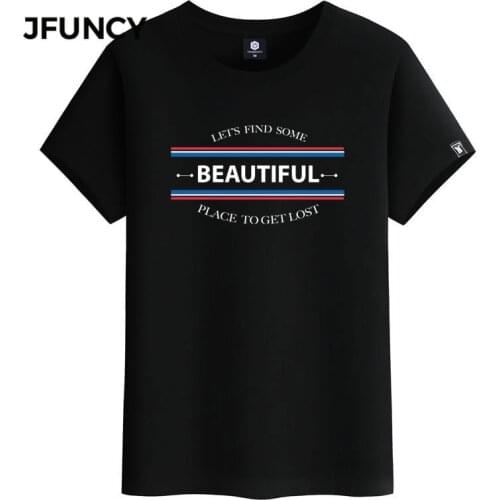 JFUNCY 2021 Men T-Shirt Summer Cotton Loose Short Sleeve T-Shirts Street Handsome T-shirt Oversized T-Shirt Comfortable Top