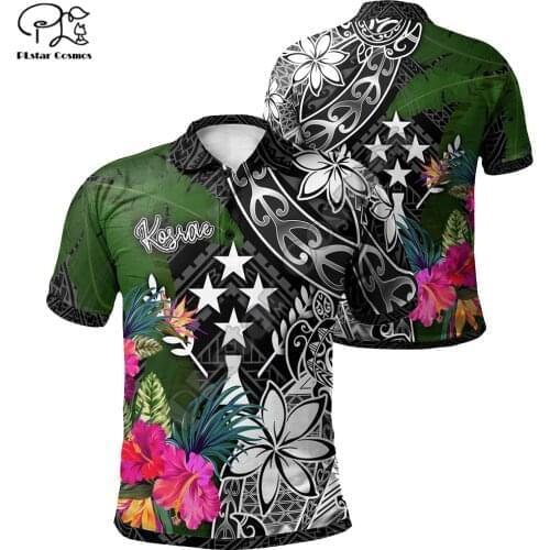 PLstar Cosmos 2021 Kosrae Polynesian Hibiscus Polo Shirts Fashion 3D Print Harajuku Short Sleeve T-Shirts Dropshipping Style-1