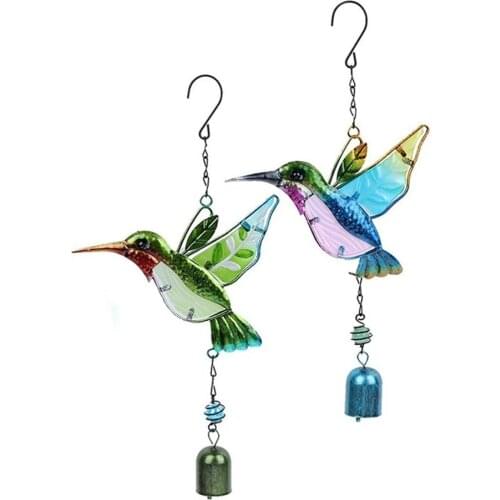 Hummingbird Wind Chimes Bell Feng Shui Ornament Wall Hanging Decoration Windchime for Garden Farmhouse Aesthetic Room Decor