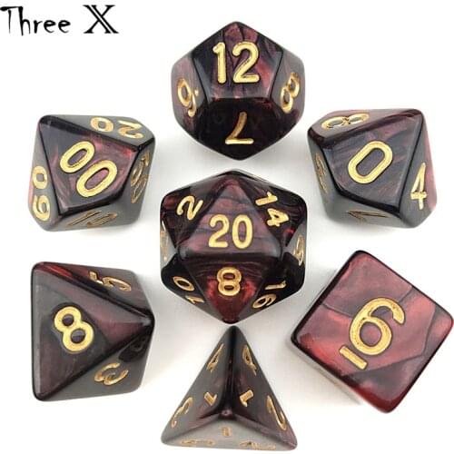 Red Black Dice Double Color Polyhedron Role Playing Game Plastic Cube Rpg DND As Gift