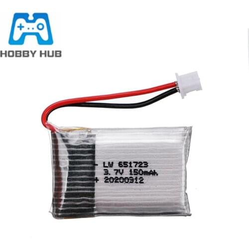 3.7V 150mAh Lipo Battery For H20 RC Quadcopter Spare Parts 3.7v 651723 Battery 1.25mm plug for Syma S8 M67 U839 RC Drone