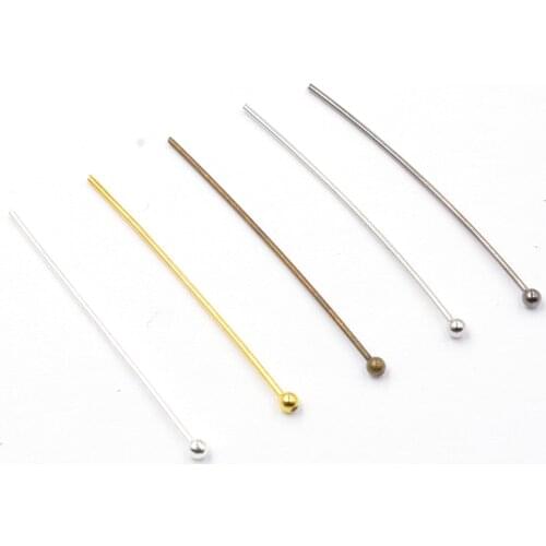 Copper Ball Head Pins 200PCS Dia 0.5/0.7MM Silver Gold KC Gold Rhodium Copper for Jewelry Making Pick Size Wholesale
