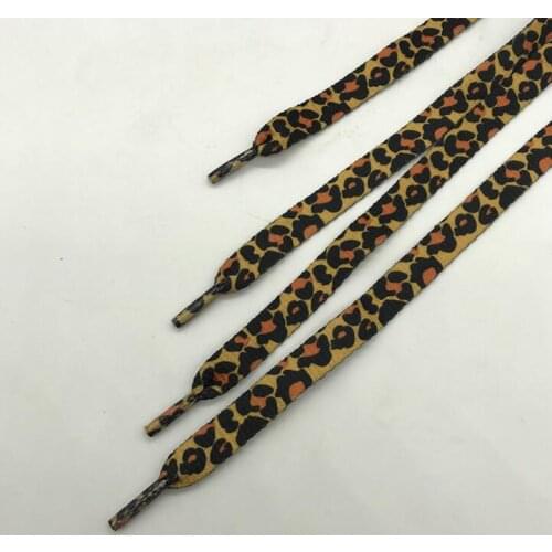 Fashion 47'' Leopard Printing Shoelace Polyester Sneakers Shoelace For Women One Pair Free Shipping