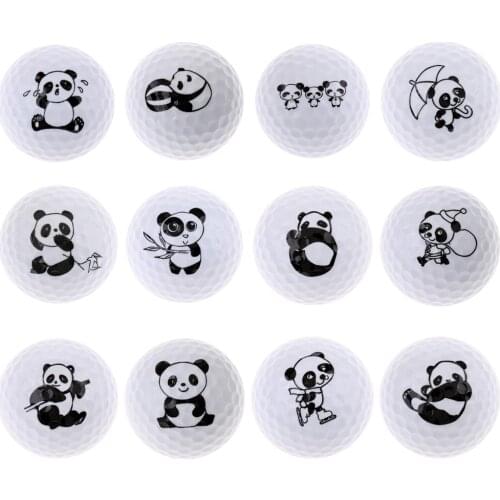 Golf Driving Range Practice Ball Cute Panda Printed Golf Ball Elastic Lightweight Flexible Golf Accessories Ball