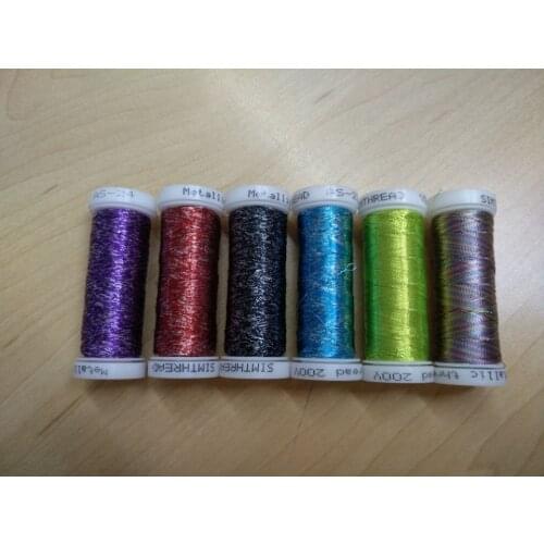 Set #2 Popular metallic embroidery machine thread bobbin thread 6 colors set