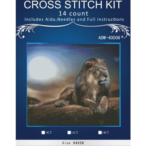 Oneroom The lion Animal Art Needlework,Bricolage DMC 14CT Counted Cross stitch kits For Embroidery Canvas Patterns,DIY