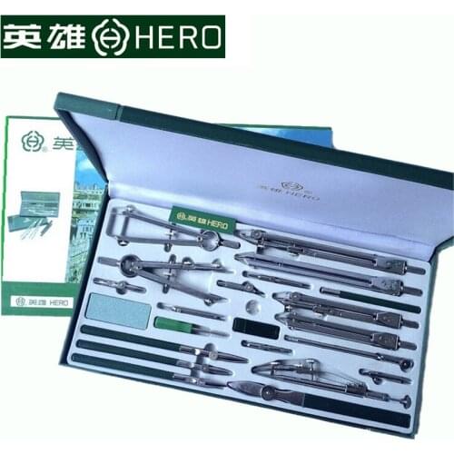 HERO H4023 23 Drawing Instruments Drafting Metal Compass Tool Suit for Mechanical Construction Engineering