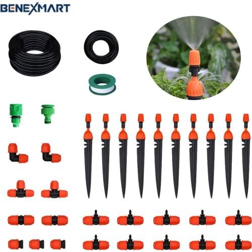 A Set of 360° Irrigation Adjustable Sprinkler Spray Dripper Spray Self Watering Kits with Adjustable Dripper Inserting ground