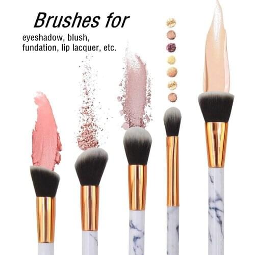 Marble Makeup Brushes Set Liquid Foundation Blush Mix Eyeshadow Lip Gloss Cosmetic Beauty Brush