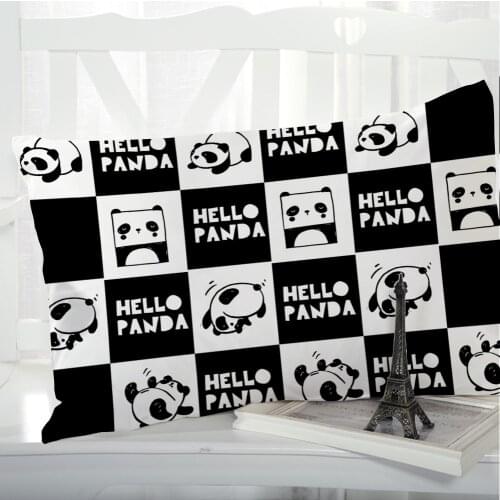 1pc Panda Cartoon Childrens Pillow cover Pillow case Bedding Pillowcase Pillowcovers decorative 50x70 3D for kids baby black
