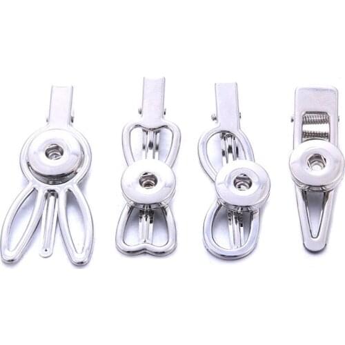 2019 New Snap Jewelry Barrettes Hairwear Fit 18mm Snap Buttons Jewelry Fashion Snaps Jewelry for Women Girl HairClip Gift