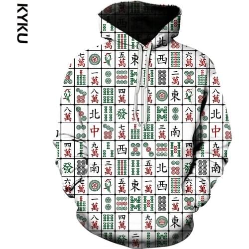 New Fashion 3D Print Hoodies Funny Unisex Hoodies Mahjong Print Hotstyle Pullover Sleeve Streetwear Sweatshirt Hoodie