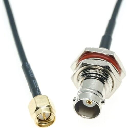 SMA Male To BNC Female Jack Nut Bulkhead Connector Adapter Rf Pigtail Coaxial Rg174 Jumper coax Extension cable