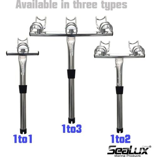 Sealux Marine Grade Stainless Steel one to one 360 degree rotation adjustable rod holder with tool for Fishing Boat Yacht
