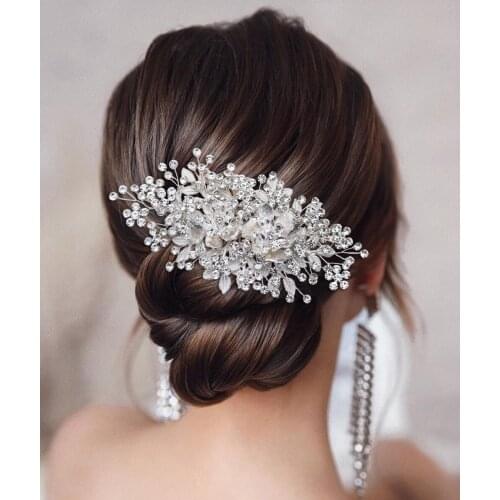 ZMHP352 Silver Sparkling Rhinestone Bride Hair Comb Wedding Birthday Party Prom Woman Accessories Bridesmaid Headpiece