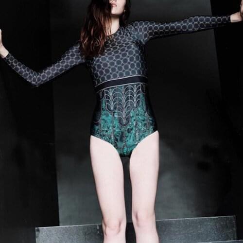 Swimsuit One-piece Breathable Polyester High Waist Swimwear for Bathing High Waist Swimwear