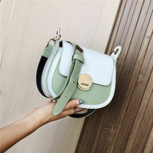 New Crossbody Small Shoulder Bag for Women Messenger Bags Ladies PU Leather Color Matching Purse Crossbody Bag