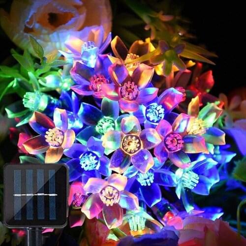 Cherry LED Fairy String Lights Solar Garden String Lights Christmas Lights for Wedding Party Garden Decoration Xmas