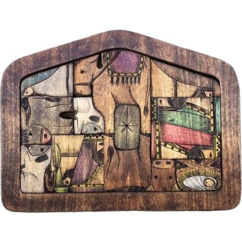 The Mystery of the Birth of Christ Housewarming Kitchen Party Platter Women Gift Plank Wine