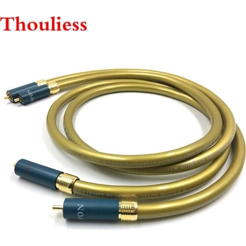 Thouliess Pair HIFI Type-1 Gold Plated RCA Plug Audio Cable 2RCA Male to Male Interconnect Cable for Cardas HEXLINK GOLDEN 5-C