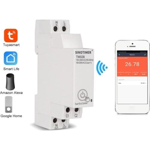 TM608 Single Phase WIFI Home Energy Meter with Timer Switch Remote Control by APP Multi-functional Voltage Current Detection Tim