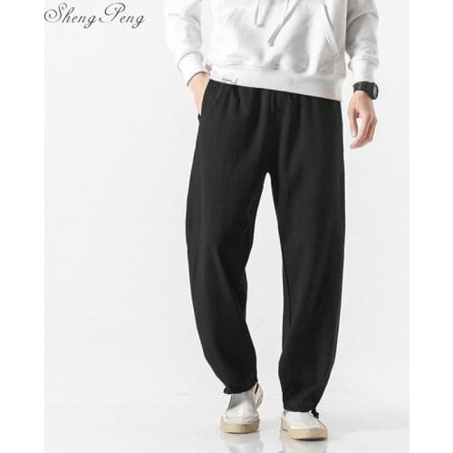 Traditional Chinese clothing for men wushu clothing kung fu pants linen male Chinese pants wing chun clothing Q773
