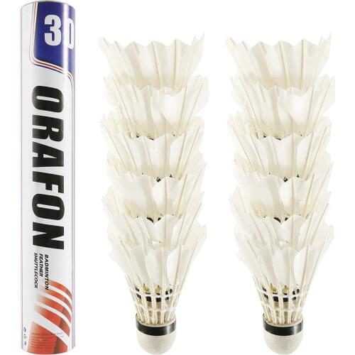 12Pcs/lot Badminton Goose Feather Shuttlecock Outdoor Sports Badminton Accessories Durable Badminton for Training Exercise