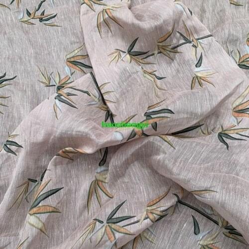 High quality silk linen digital printed cloth silk garment fabric