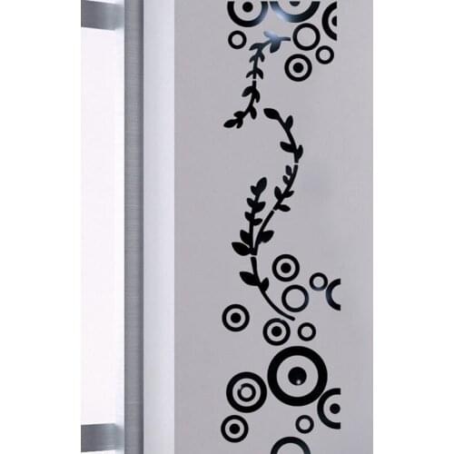 Mirror Wall Sticker Bedroom Living Room Detachable Waterproof Self-Adhesive DIY Wall Sticker Mural (Black)