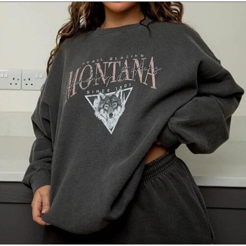Woman Printing Casual Woman Tops European Style Woman Hoodies Spring Autumn Sweatshirt
