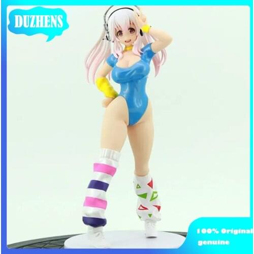 Original Japanes Anime figure SUPER SONICO dual horsetail blue PVC Action Figure Anime Figure Model Toys Figure Doll Gift