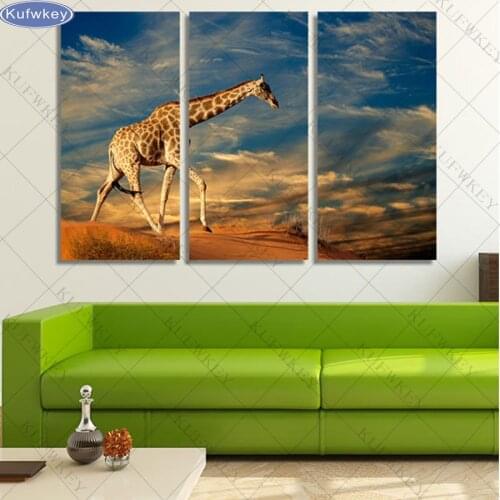 3pcs/set,Giraffe on a Sand Dune decor Picture,DIY Diamond Embroidery,diamond mosaic,diamond painting cross stitch mew year gifts
