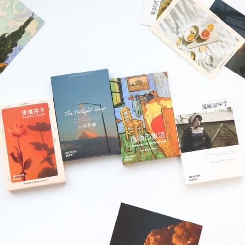 30 Pcs/Set Beautiful Sky Postcard INS Style Oil Painting Series Greeting Cards Wish Card DIY Journal Decoration