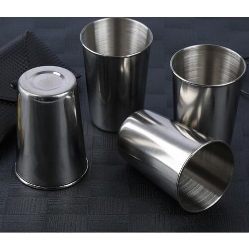 4pcs / Set 180ml Portable Stainless Steel Cups Shots Mini Wine Glasses For Whisky Wine Drinkware Set