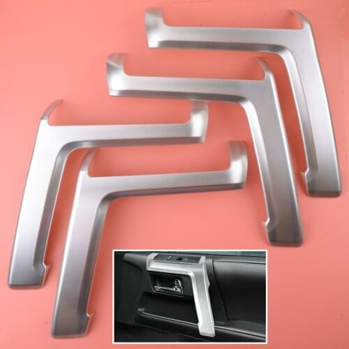 4pcs/Set Silver Car Inner Door Armrest Handle Cover Trim Decoration Fit for Toyota 4Runner 2010 2011 2012 2013 2014 2015-2021
