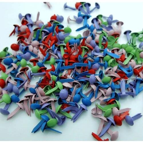 500Pcs Random Mixed ColorPastel Round Mini Brads Scrapbooking Embellishment 9x5mm Wholesale