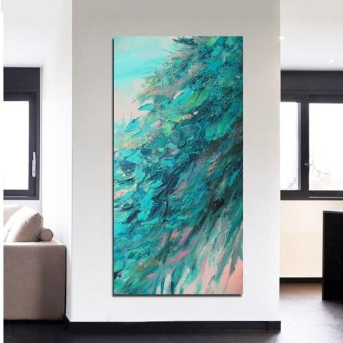 55x110 diamond embroidery abstract Green Leaves Tree diamond painting full drill square round diamond moaic home decoration