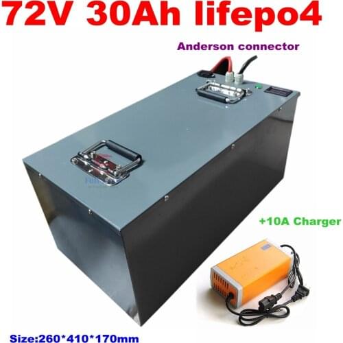 72v 30ah lifepo4 battery with 50A BMS for 1500w 3000w electric bicycle bike scooter Tricycle electric motorcycle 10A charger