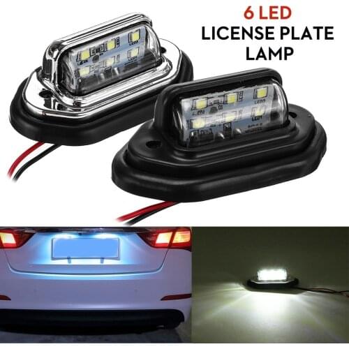 Auto Car 12V-24V Tail Rear 6LED Number License Plate Light Truck Lorry License Plate Lamp