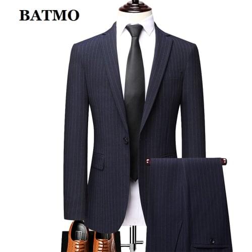 BATMO 2021 new arrival autumn high quality striped suits men,wedding dress,plus-size M-4XL 507