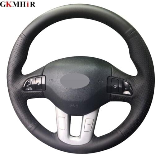 Artificial Leather Steering Wheel Cover Hand-stitched Car Steering Wheel Covers For Kia Sportage 3th 2011-2014 Kia Ceed 2010