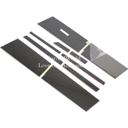 Black Stainless Steel Center Pillar Trims Cover For Toyota RAV4 2019-2021 Door Window Middle Frames Decoration Car Accessories