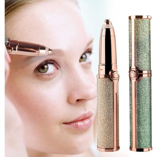 Electric Eyebrow Trimmer Makeup Tools Eye Brow Depilator Painless Shaver Razors Facial Hair Remover USB Charging Cable TSLM2