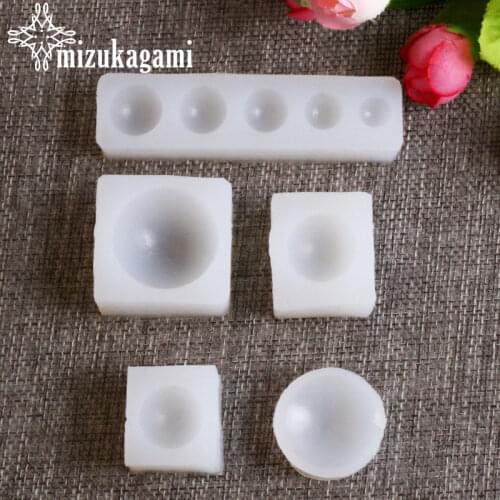 UV Resin Jewelry Liquid Silicone Mold Big & Small Round Hemisphere Mold Resin Molds For DIY Pendant Charms Making Jewelry